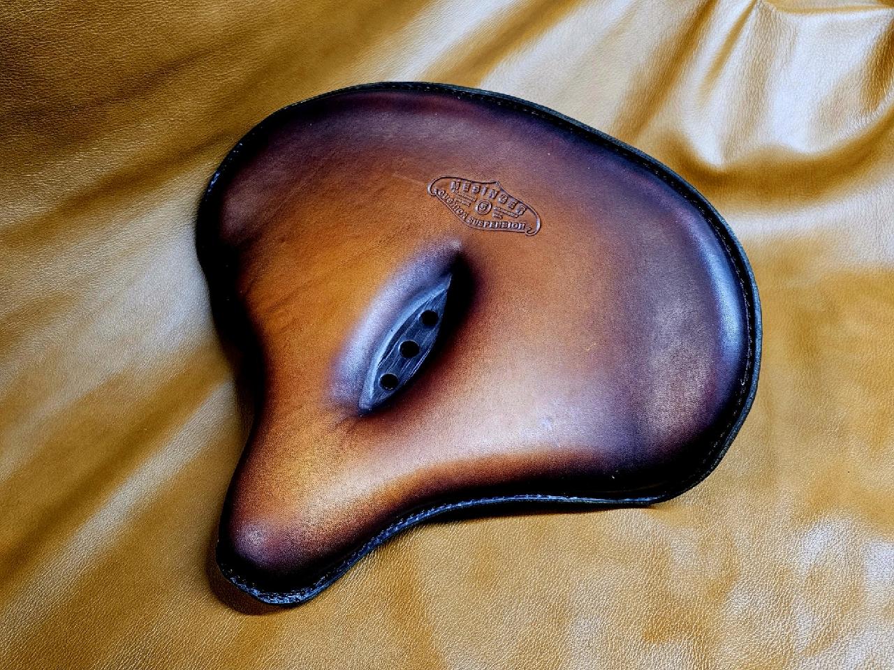 Leather motorcycle seat